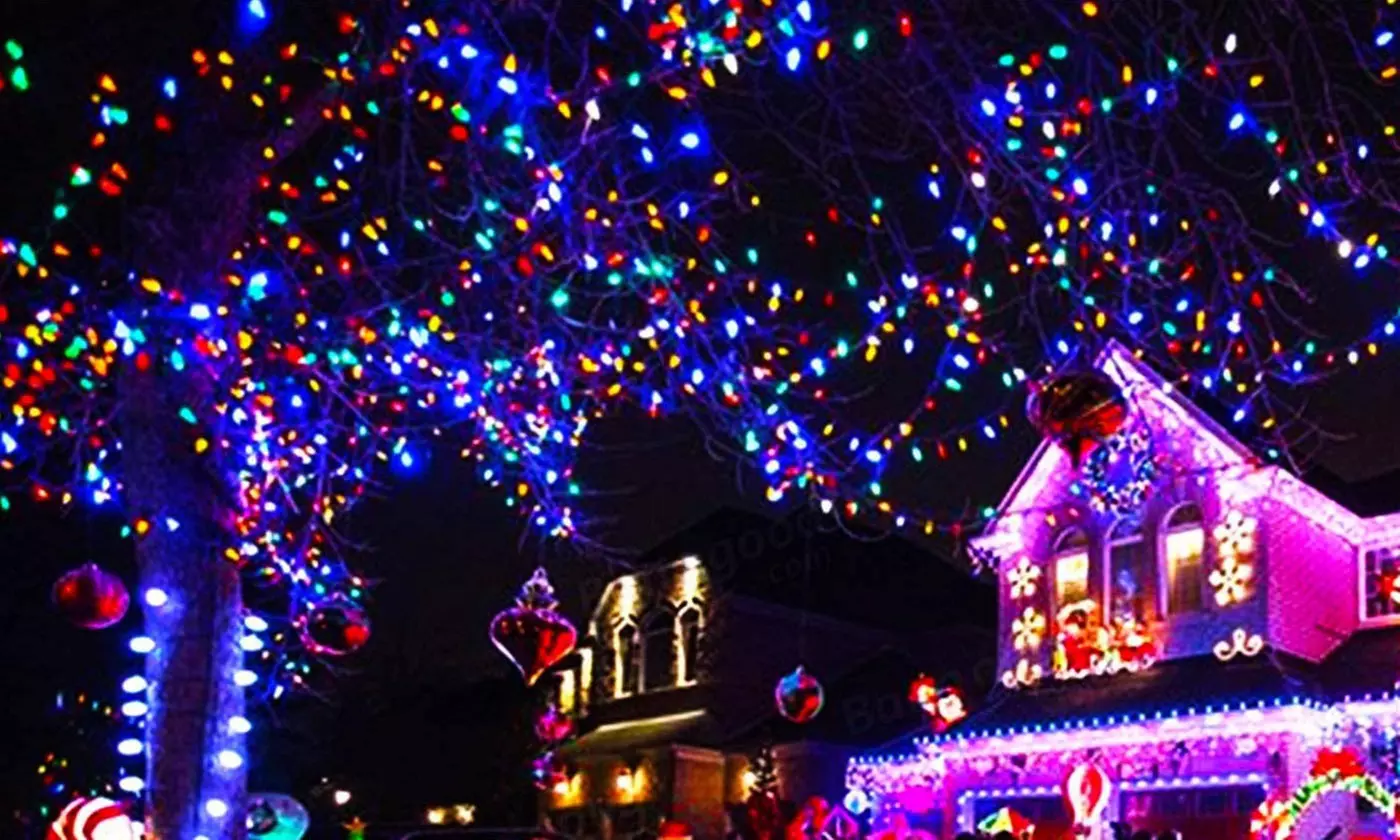 100/200 LED Solar String Lights Outdoor Patio Garden Party Xmas Tree Lighting