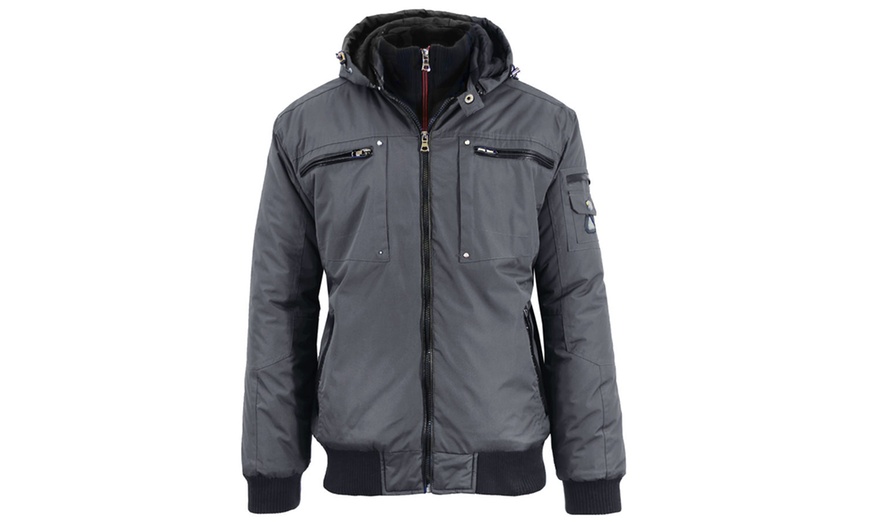Image 7: Spire By Galaxy Men's Heavyweight Jackets with Detachable Hood