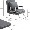 Image 9: HomCom Single Sofa Bed Chair/ Convertible Sleeper Chair