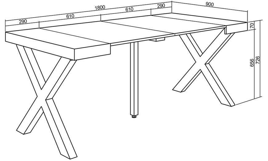 Image 38: Uitschuifbare consoletafel