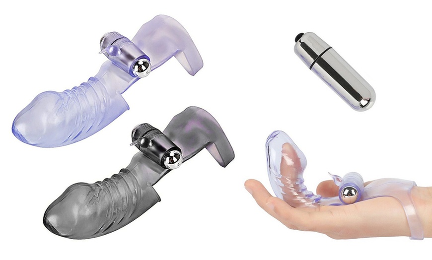 Image 1: Finger Sleeve Massager Vibrator G-spot GloveLesbian toy 