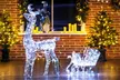 Outsunny Lighted Christmas Reindeer and Sleigh with 170 LEDs - Image 2