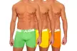 3 Pack AQS Men's Colorful Boxer Briefs  - Second Medium