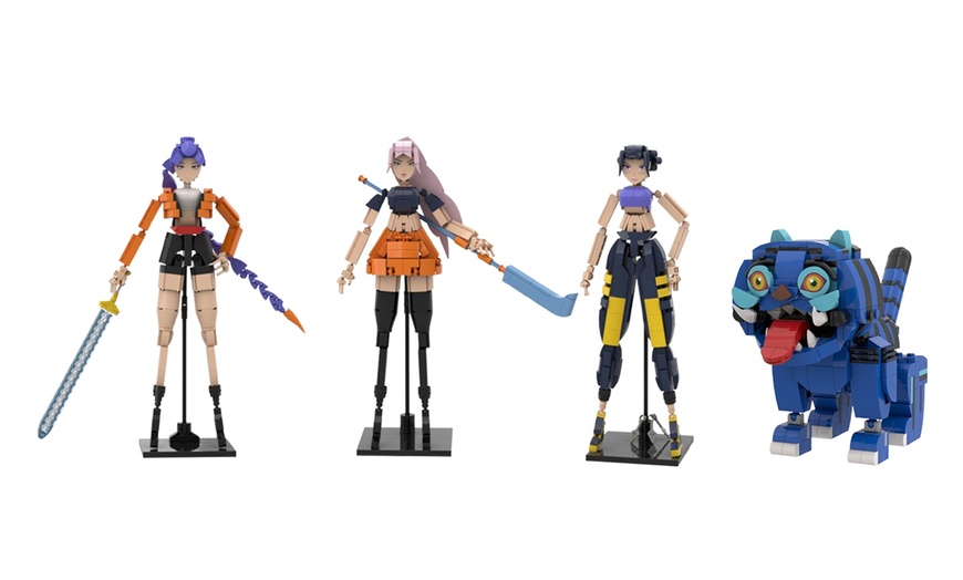 Image 2: Modèle de construction de figurine inspiré de K-pop Demon Hunters