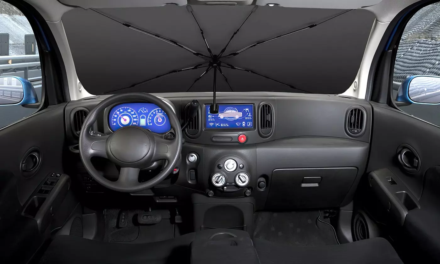 iMounTEK Foldable Car Windshield Sunshade Umbrella with UV Protection