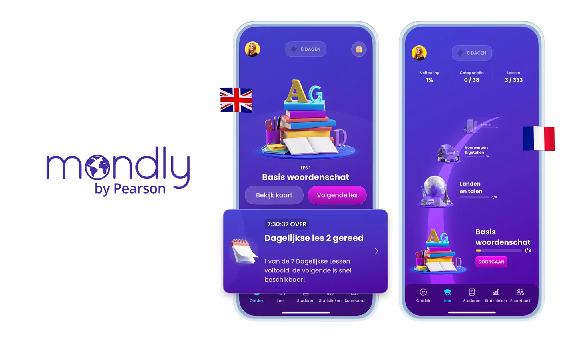 Mondly  by Pearson : accès premium pendant 1 mois, 1 an ou à vie