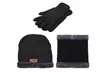 Men's Winter Warm Knit Beanie Hat Scarf Set with Warm Gloves - Second Medium