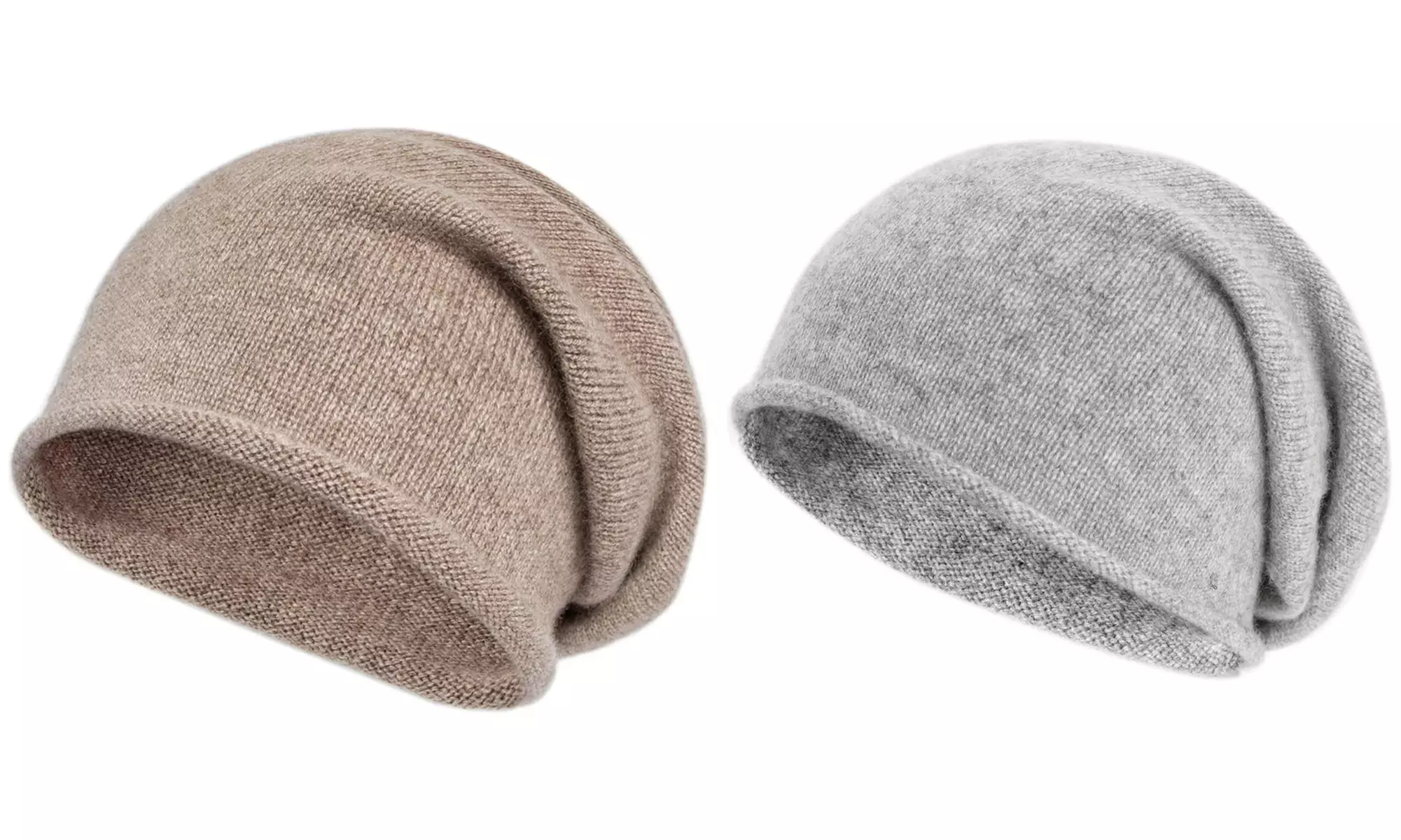 1x oder 2x Kaschmir Slouchy Beanie Strickmütze