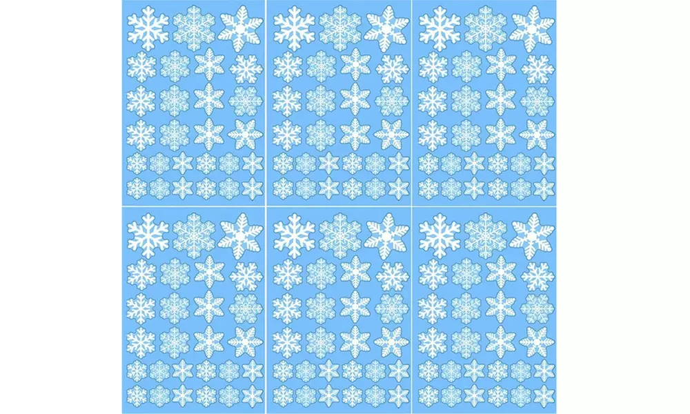 54x, 108x oder 162x Schneeflocken-Aufkleber