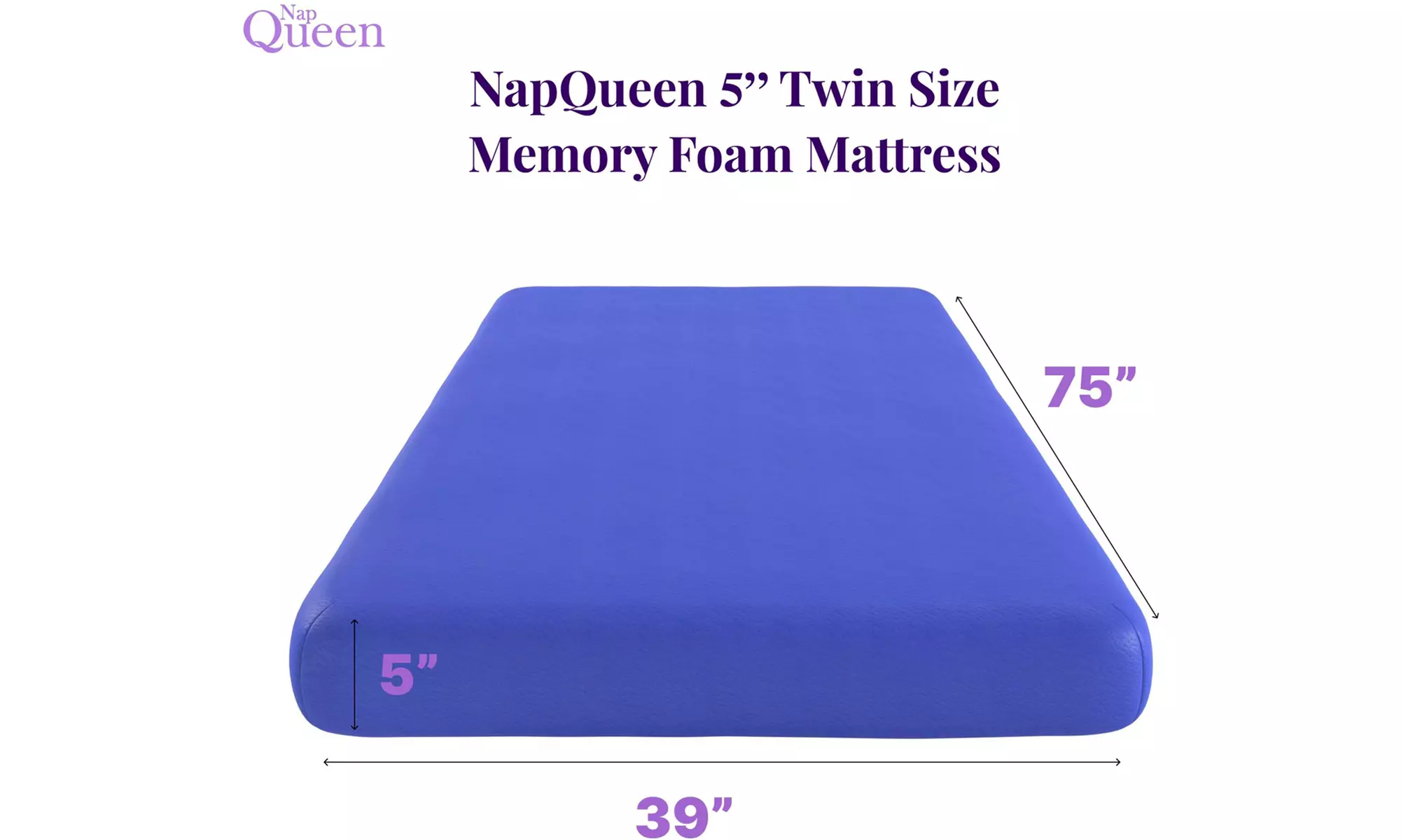 NapQueen Rainbow 5 inch Twin size Kids Memory Foam Mattress
