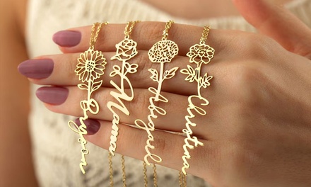 1x- Birth Flower Necklace; Shipping not included - Justyling