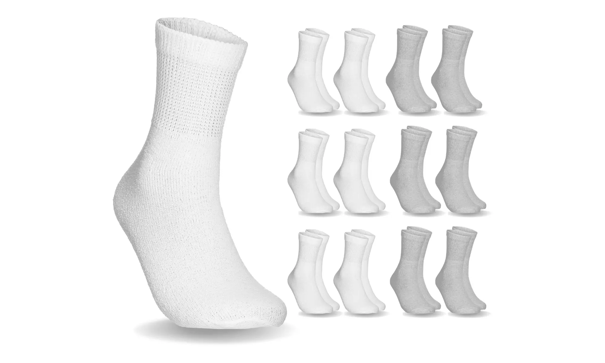 Special Essentials 12 Pairs Diabetic Ankle Socks Non-Binding for Men and Women