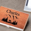 Image 2: One or Two Personalized Engraved Wooden Business Card Holders