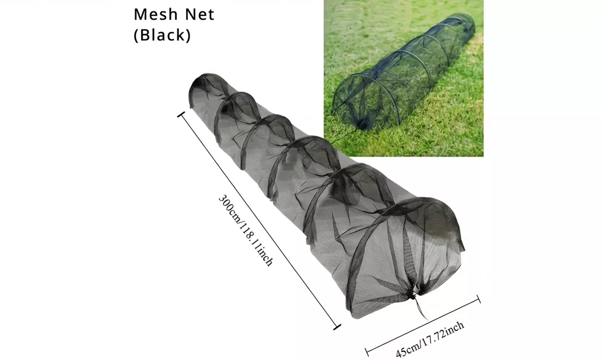 Garden Tunnel Plant Cover with Steel Hoops