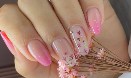 Hard gel Nail Extension with design
