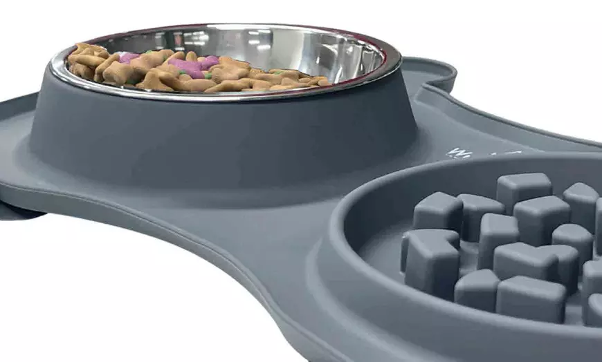 Image 3: Wuf & Mio 2-in-1 Dog Feeding Mat Cover Combo