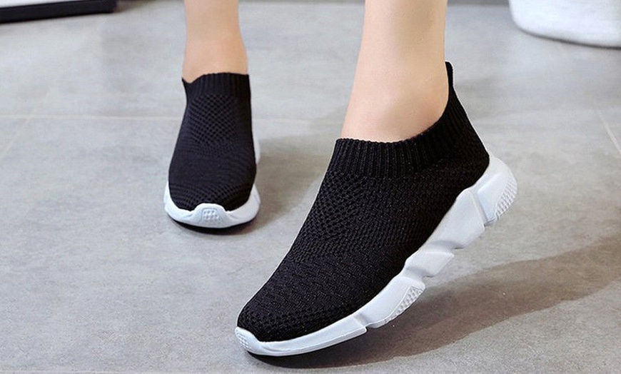 Image 7: Knitted stretch slip on trainers