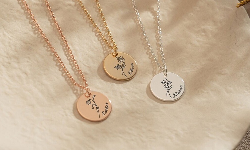 Image 8: Personalisierte Blütenkette oder Halskette mit Blumenscheibe