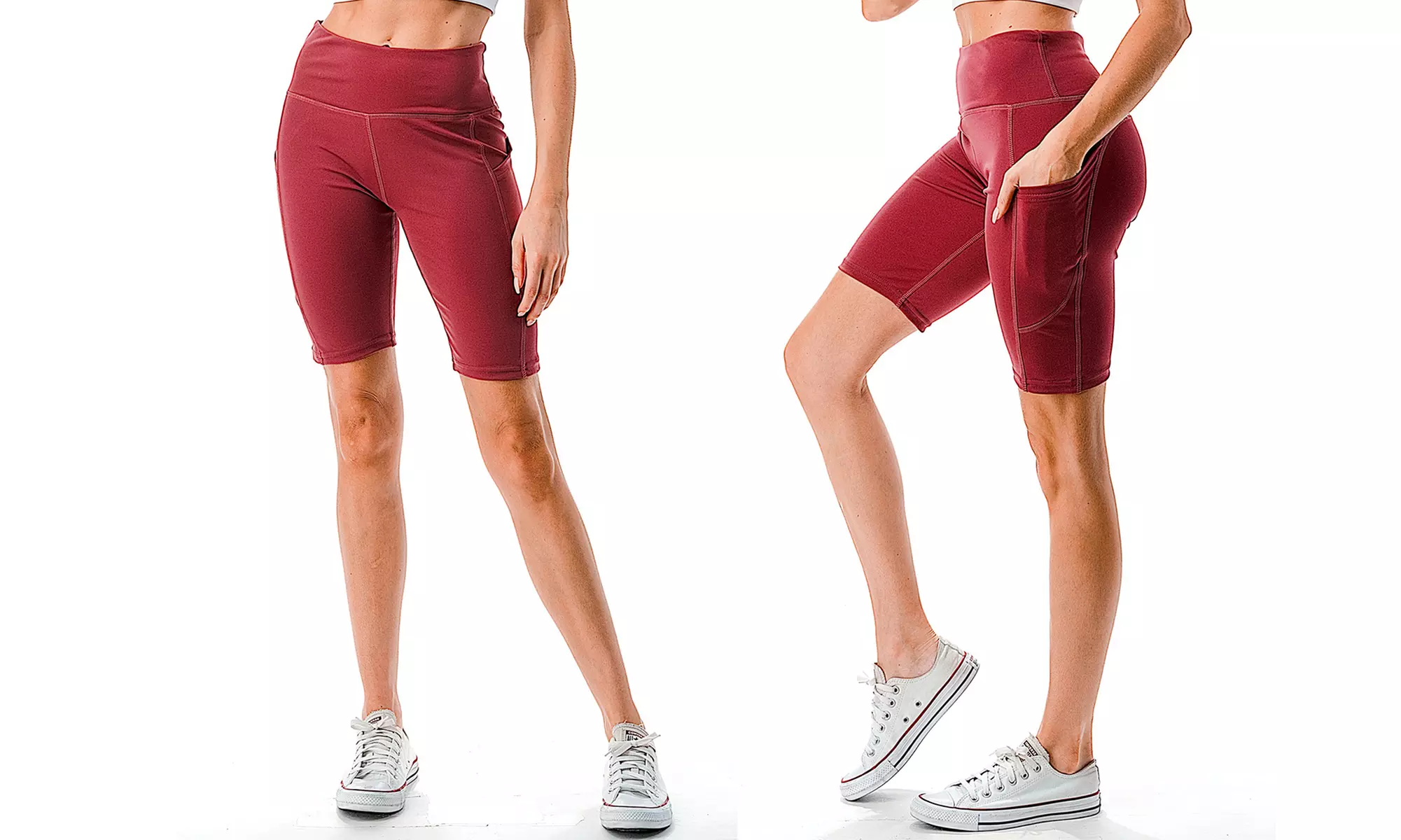 JVINI Women's High Waisted Active Bermuda Biker Cycling Shorts