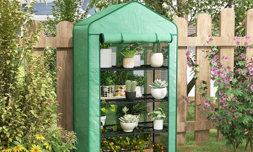 Image 1: Outsunny Mini Greenhouse