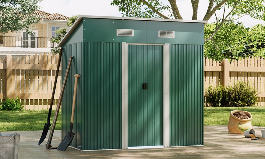 Image 14: Outdoor Garden Compact Metal Storage Shed