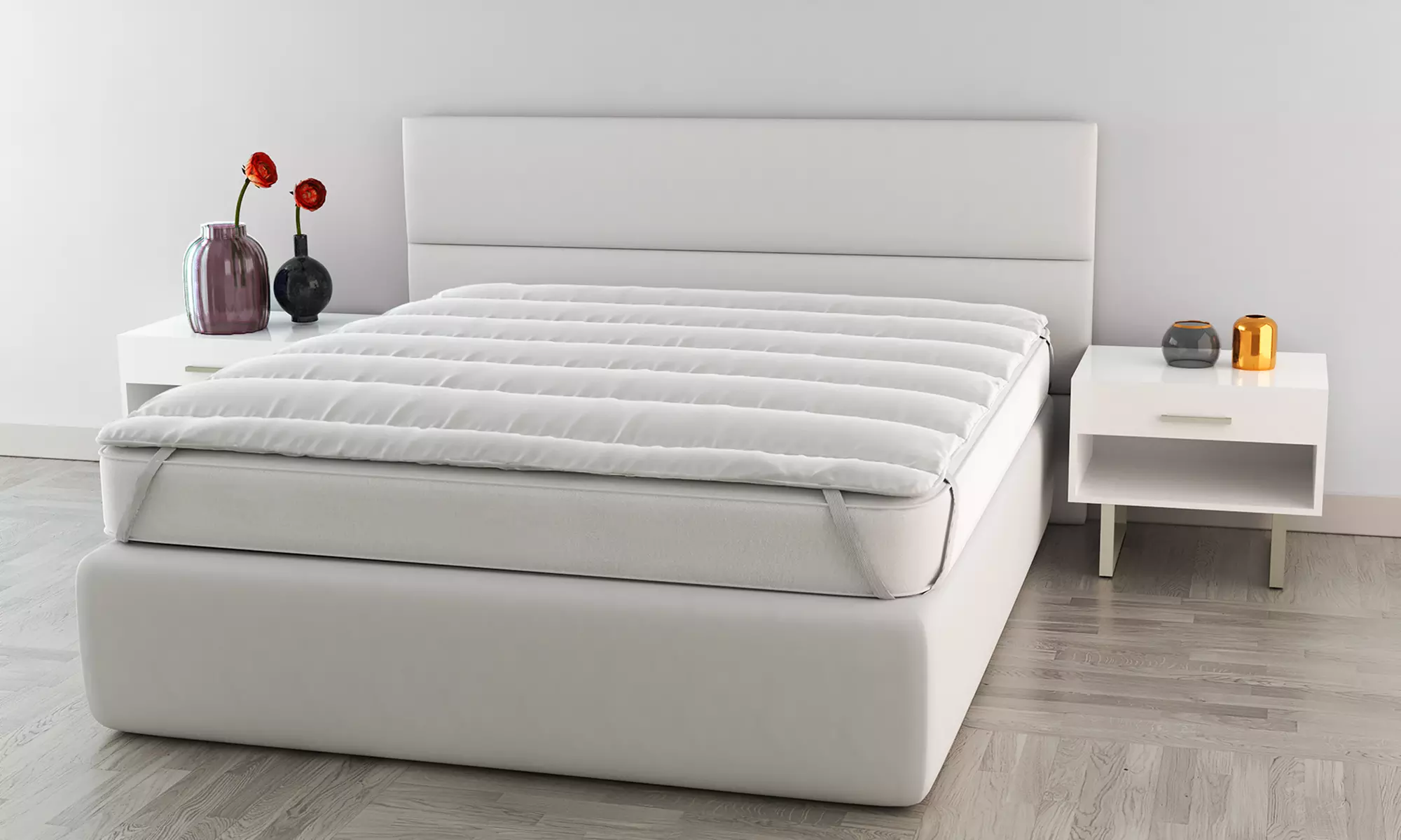 Topper Elegant trapuntato con elastici Datex