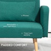 Image 7: HomCom Convertible Sofa Bed in Green or Grey