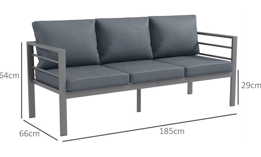 Image 9: Outsunny Outdoor Bench, Picnic, Wooden or Aluminium