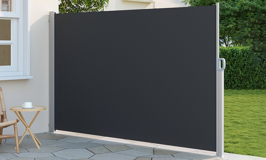 Image 3: Retractable Polyester One-Side Awning with Iron or Plastic Handle