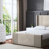Image 1: Elara Winged Panel Bed in Various Sizes and Colours