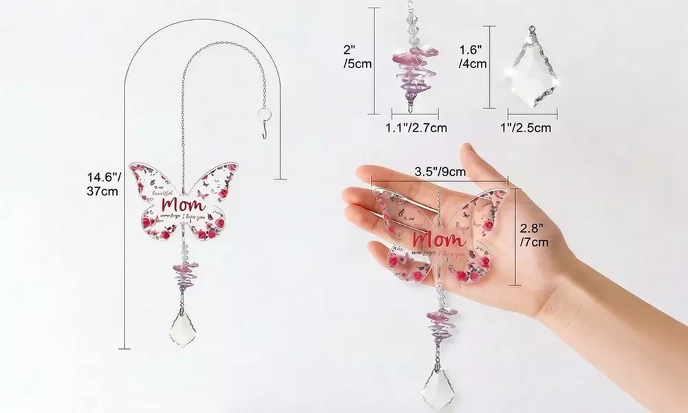 Mom-Themed Butterfly Suncatcher Gift Set