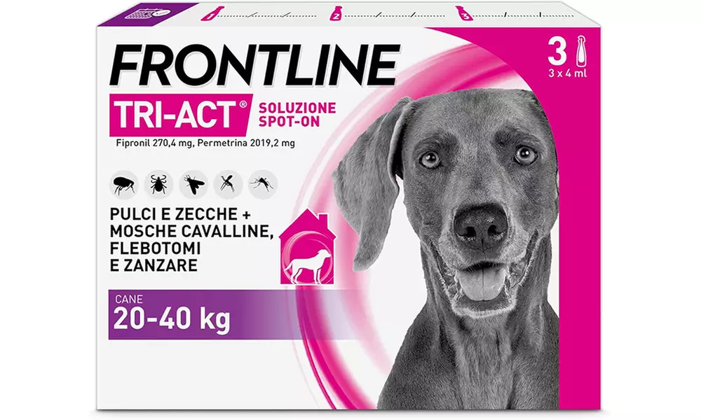 Fino a 12 pipette Frontline Tri-Act® Spot-on per cani