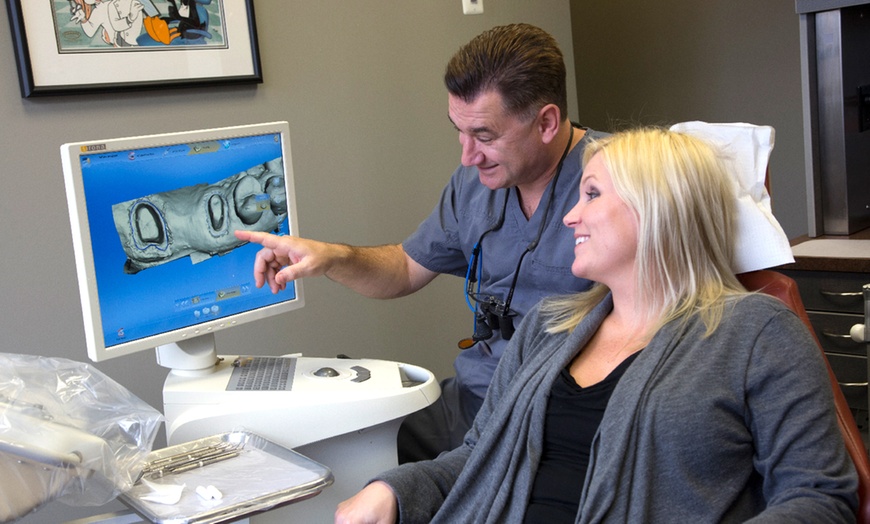Image 1: One or Two 60-Min In-Office Laser Teeth Whitening Sessions 