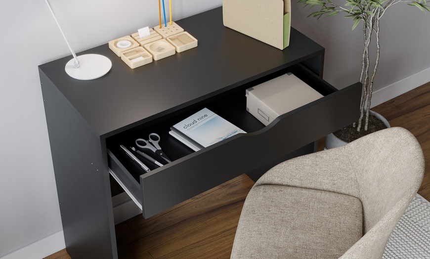 Image 1: Compact Design Desk with Drawer