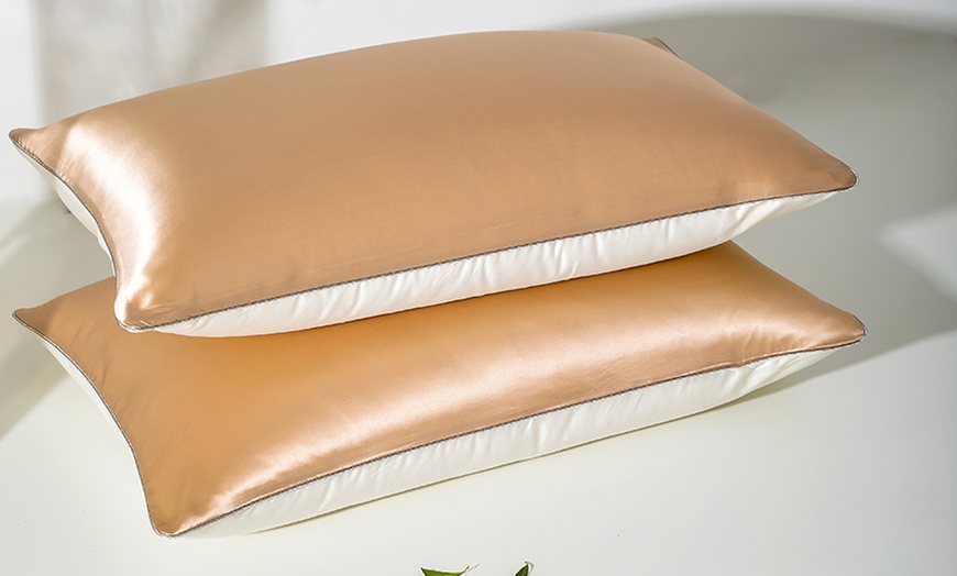 Image 6: 21 Momme Pure Silk Hotel Grade Pillowcase Pair