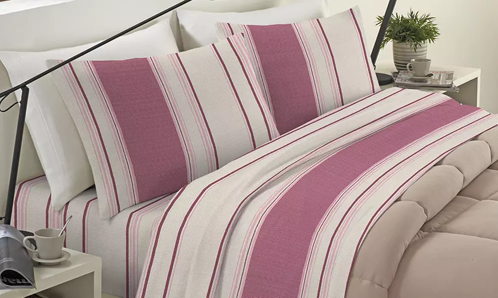 Completo lenzuola in flanella stampata