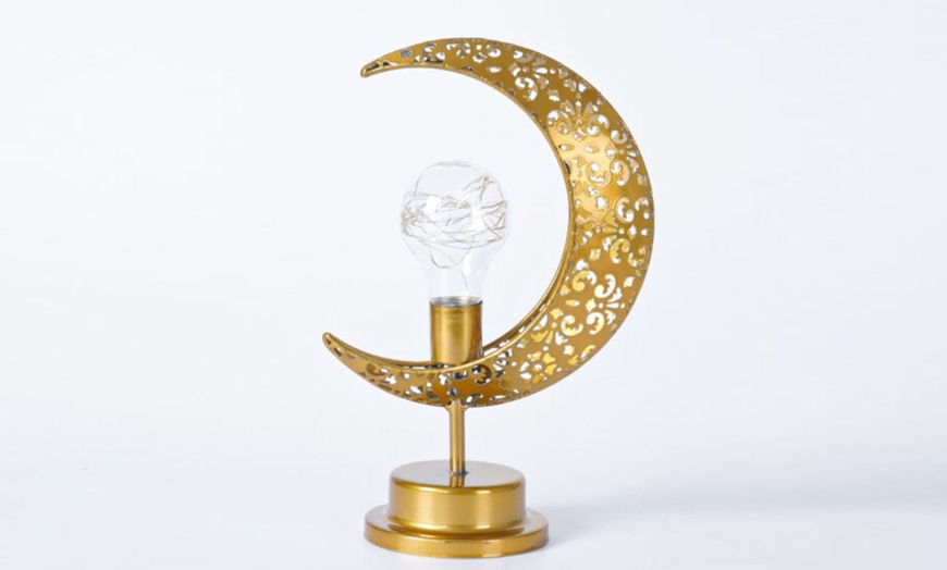 Image 10: LED Iron Hollow-Out Star and Moon Night Lights