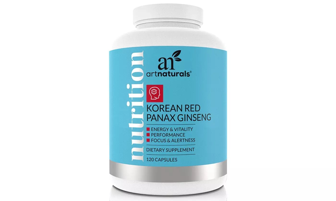 ArtNaturals Korean Red Panax Ginseng Extract Capsules Dietary Supplements (500mg; 120-Count) - Primary Image