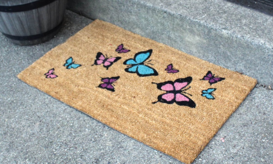 Image 1: Heavy Duty Printed Coir Doormat