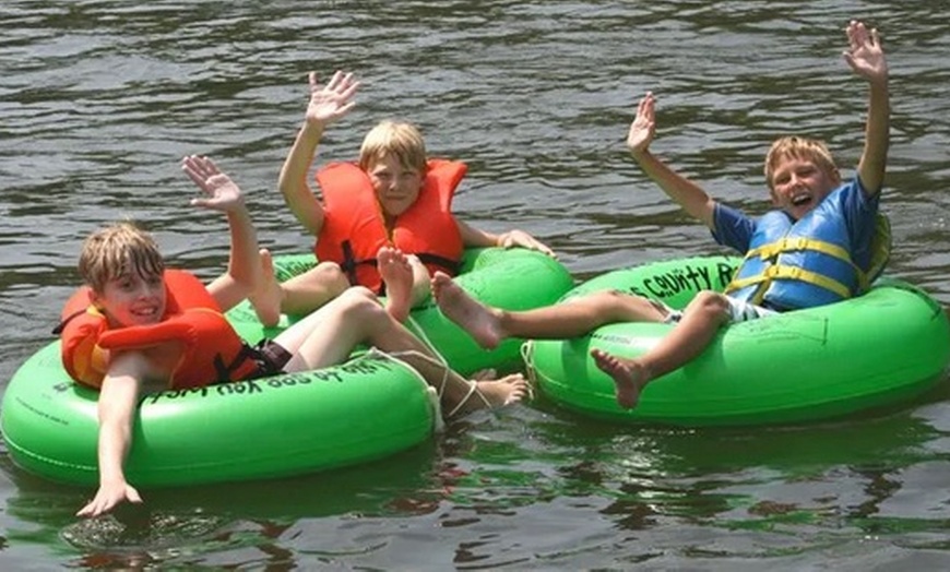 Image 2: Double the Fun with Tubing Rental with Deluxe Tube!
