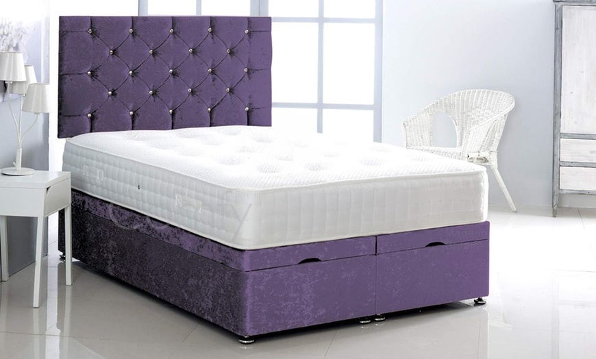 Image 10: Naples Velvet Ottoman Divan Bed 
