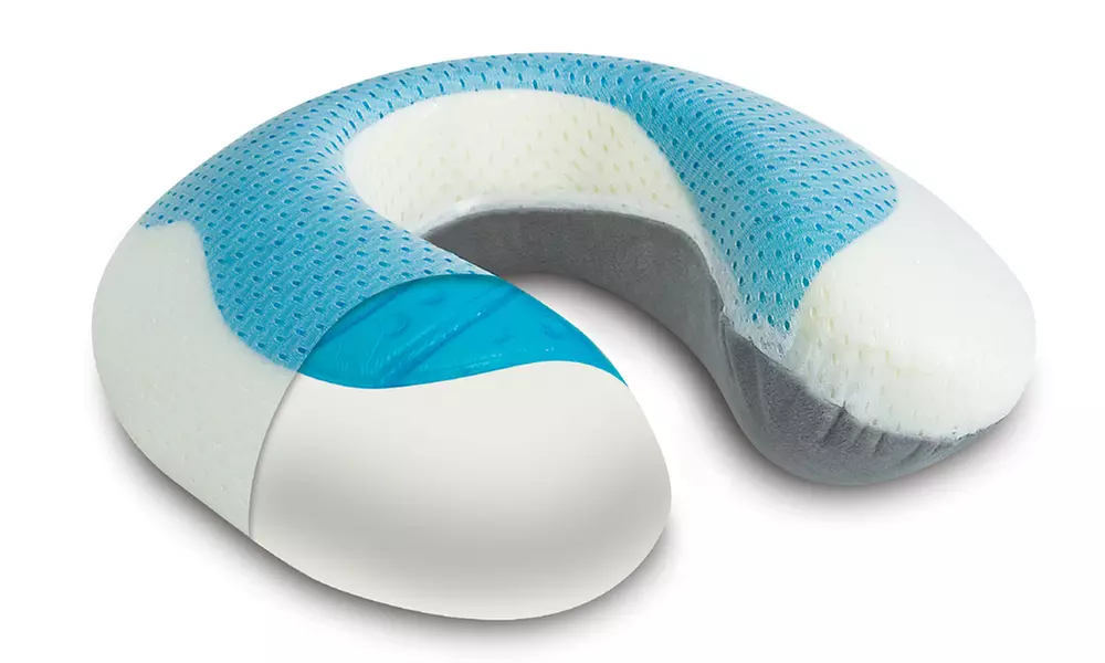 Arctic Sleep U-Shaped Memory Foam Neck Support Pillow with Cool-Gel Pad - Second Medium