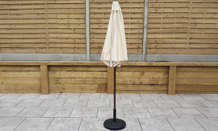 Image 3: Phoenix 2.5m Table Parasol in Beige with Base