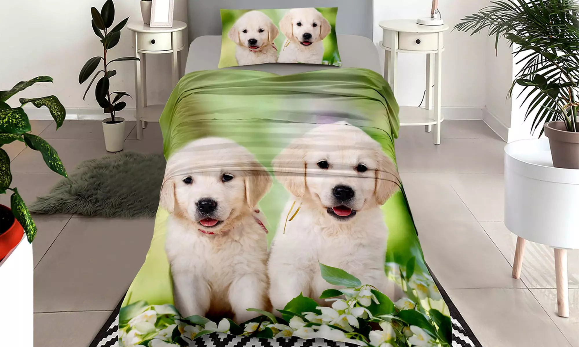 Completo lenzuola in cotone con stampa digitale