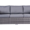 Image 5: Dunham Grey Four-Seater Rattan Sofa Set with Coffee Table