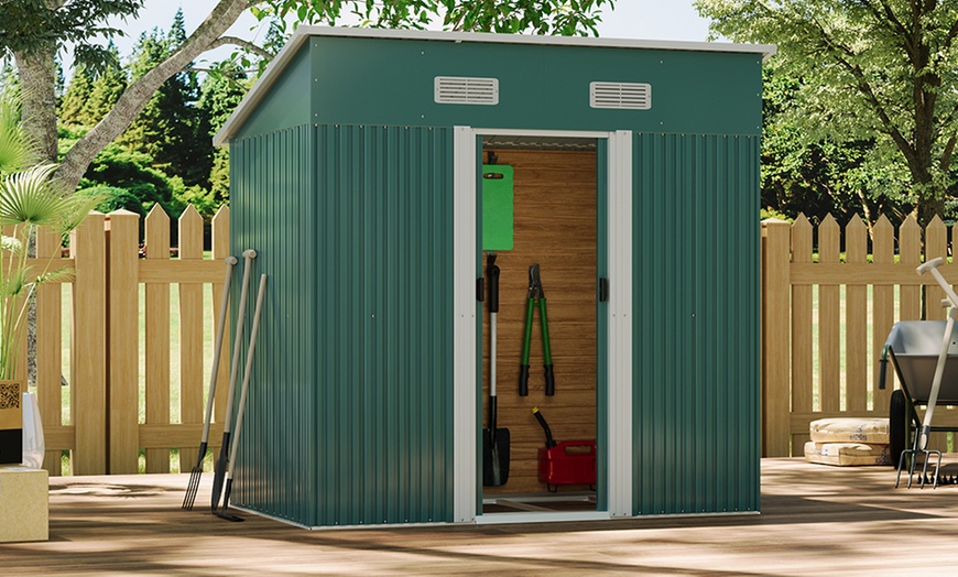 Image 13: Outdoor Garden Compact Metal Storage Shed