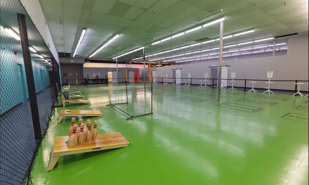 Up to 40% Off Cornhole Golf or LED Challenge Floor for All Ages