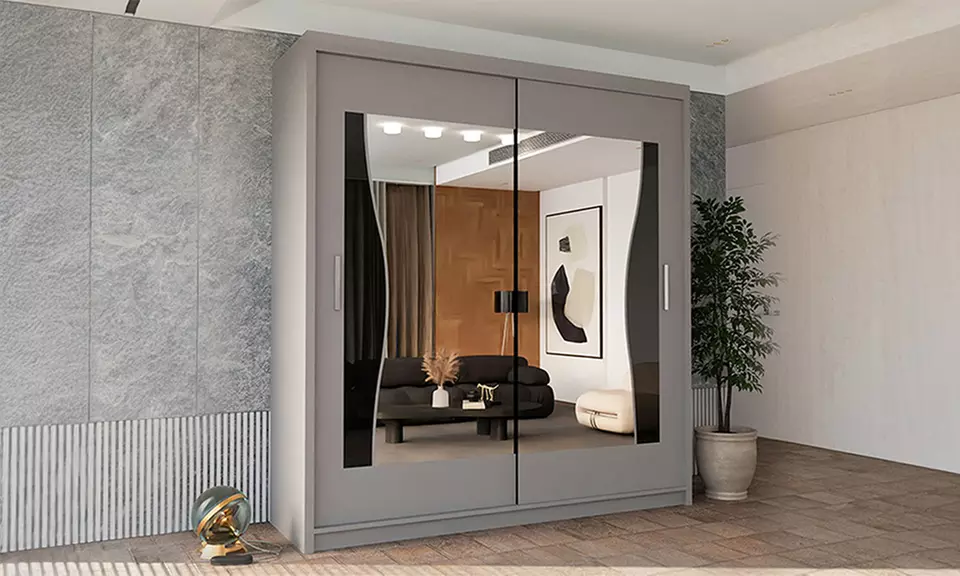 Slidingwardrobe4u Bali Sliding Wardrobe with Curved Mirror