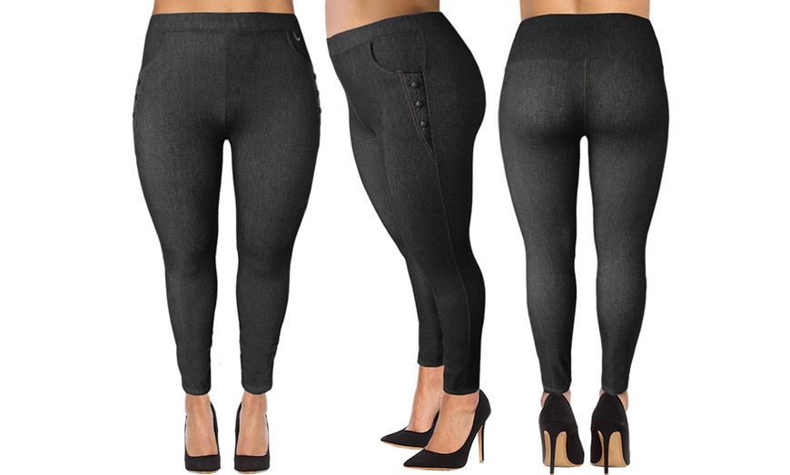 Image 6: Plus Size Denim Jeggings