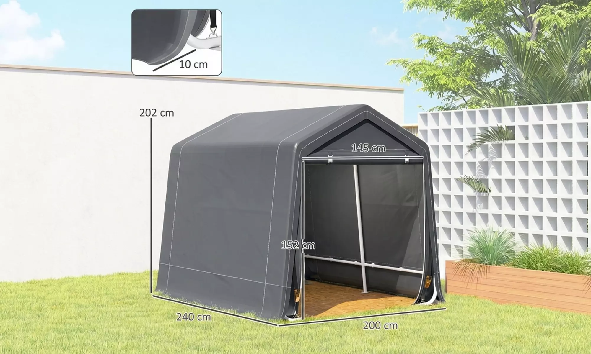 Outsunny Outdoor Garden Storage Shed Waterproof Bike Tent